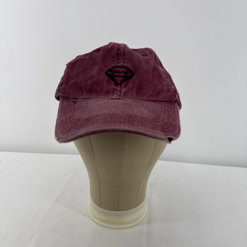 Carbon Elements Women's Baseball Cap Hat Adult Adjustable Burgandy Distressed
